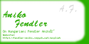 aniko fendler business card